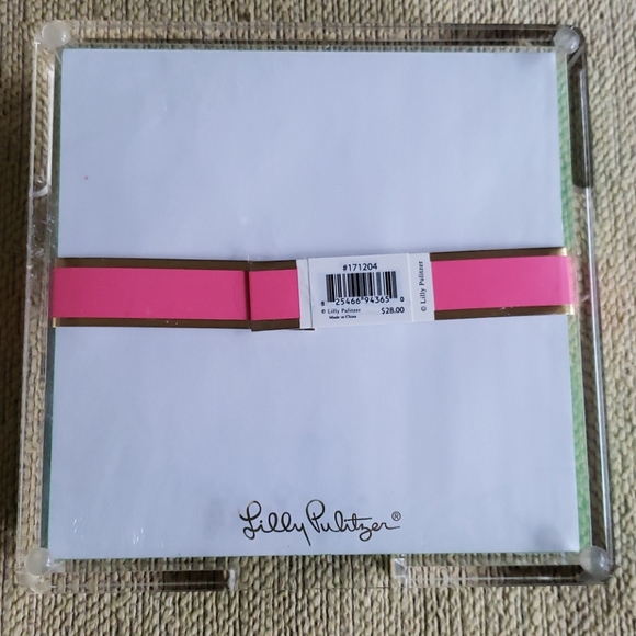 New Lilly Pulitzer Pen & Acrylic Note Pad Bundle - Picture 7 of 8